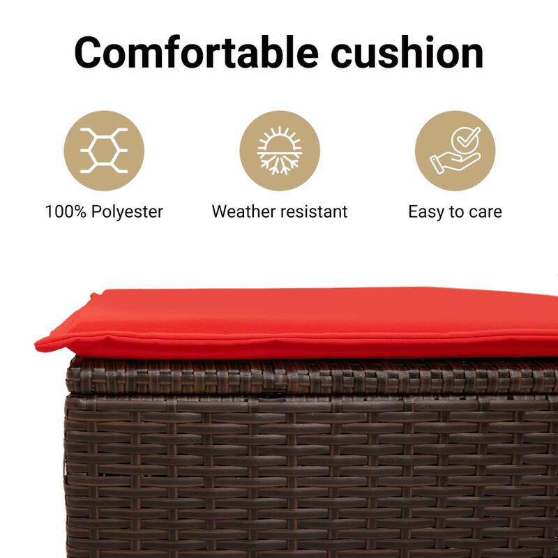 Modular Outdoor Corner Sofa Set with Cushions - 21.7" x 24.4" x 27.2"