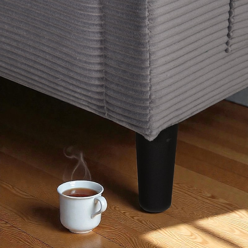 48" Corduroy Loveseat Sofa with Side Storage Pocket, 2-Seater Couch, Solid Wood Frame for Apartment