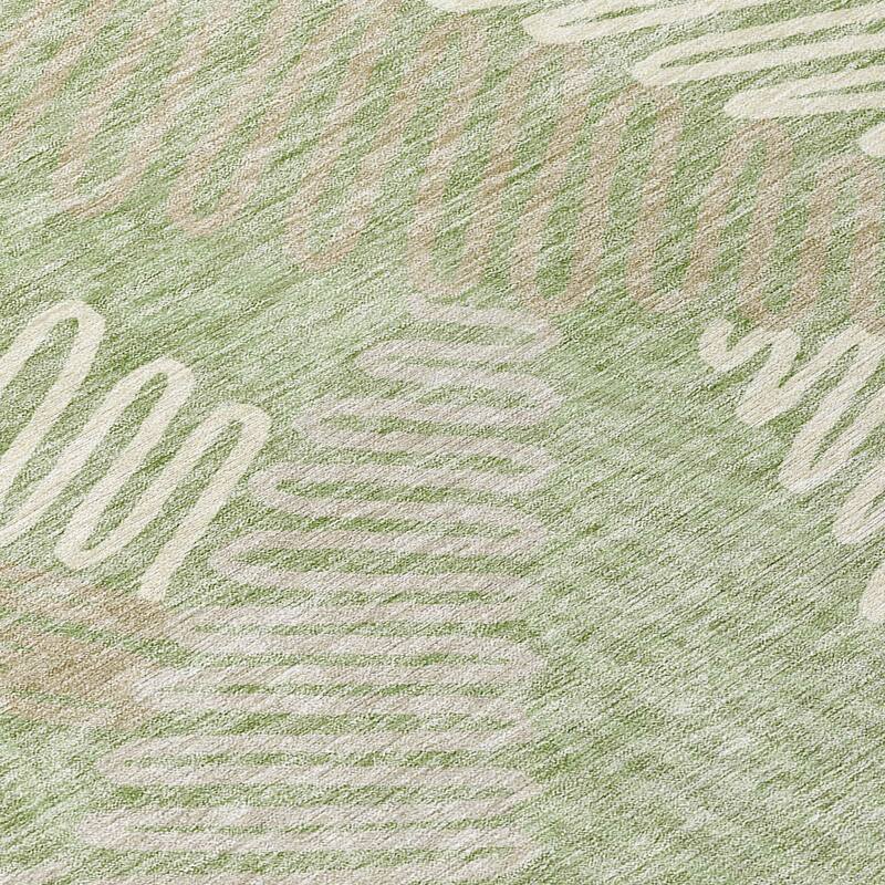 Machine Washable Indoor/ Outdoor Chantille Contemporary Squiggles Rug