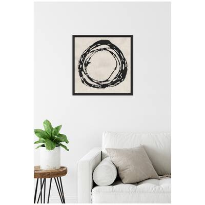 Kate and Laurel Sylvie Flowing Circle Abstract 2 Framed Canvas by The Creative Bunch Studio