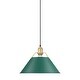 preview thumbnail 1 of 0, Golden Lighting 3306-L BCB Orwell 14" Wide Pendant Brushed Champagne Bronze / Pine Green Shades
