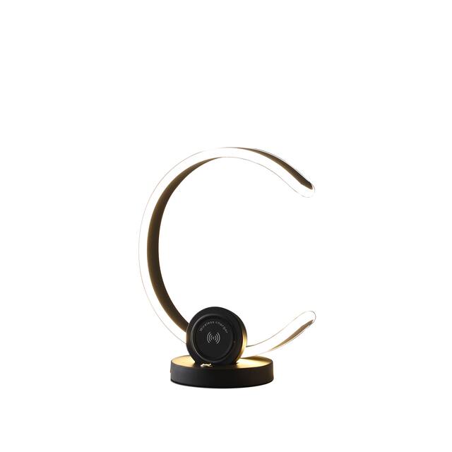 13.25" in Modern C Shape LED Red Table Lamp