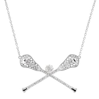 Crystaluxe Necklaces Find Great Jewelry Deals Ping At Crystaluxe Lacrosse Sticks Necklace With Swarovski Crystals In Sterling Silver White