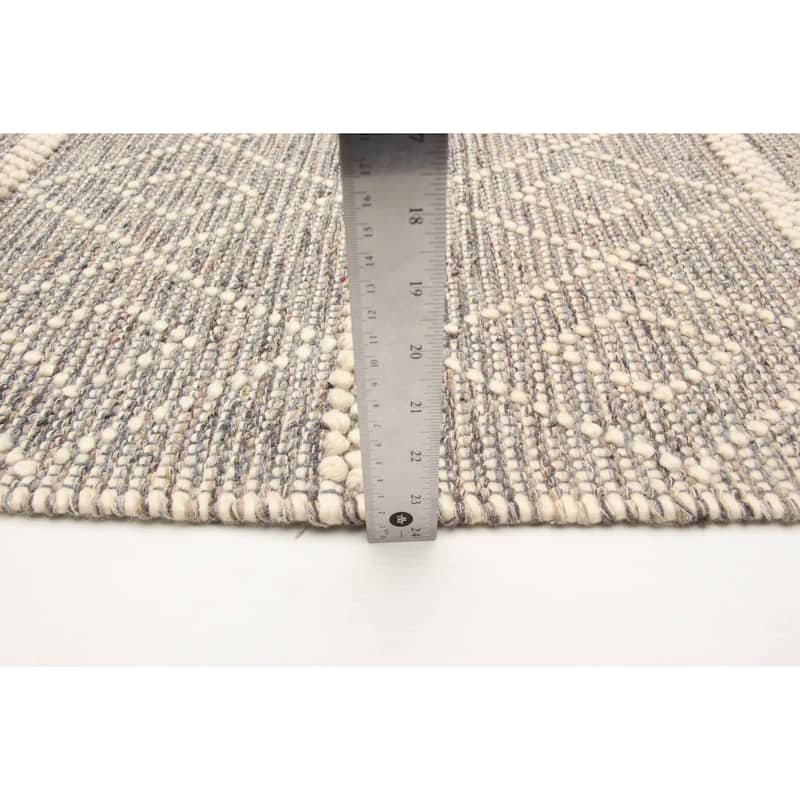 ECARPETGALLERY Braid weave Sienna Taupe Wool Rug - 6'0 x 9'1