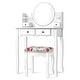 preview thumbnail 21 of 22, Costway Makeup Vanity Table Drawers Oval Dressing Table Kids Gift