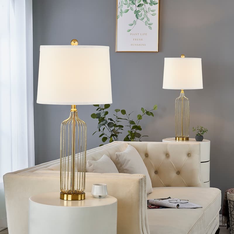 28.57" Metal line Table Lamp Set (Set of 2)