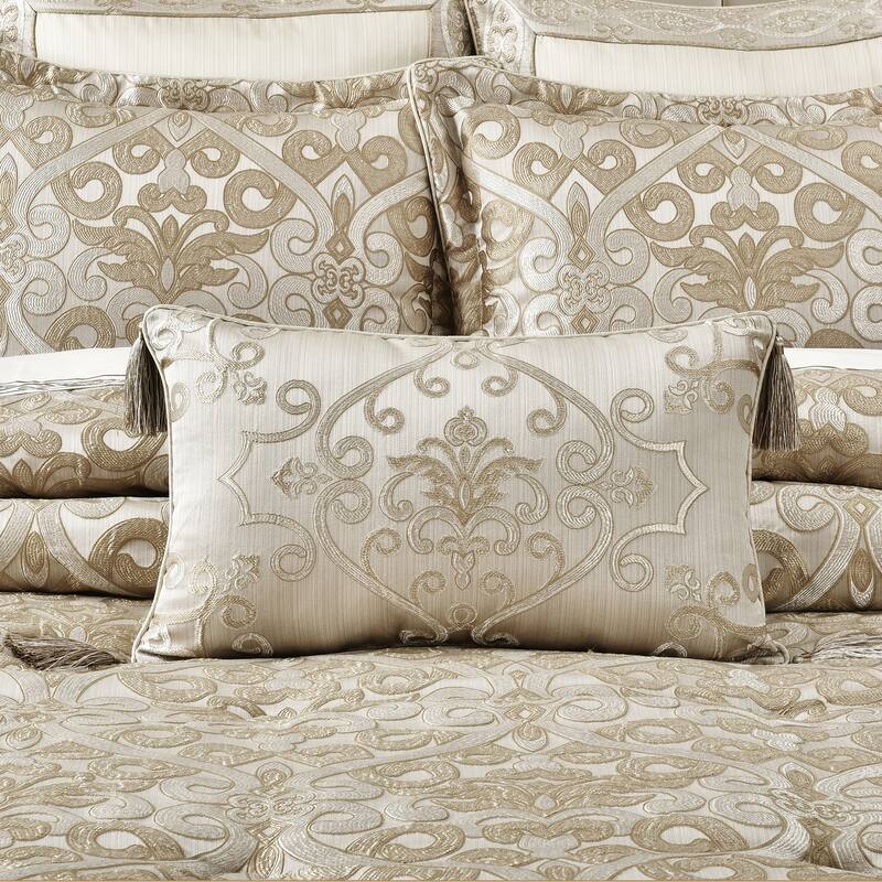 J. Queen New York Amaretto Boudoir Decorative Throw Pillow - Accent - Polyester - Gold