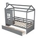 preview thumbnail 7 of 25, Twin Size House Bed with Two Drawers & Guardrail