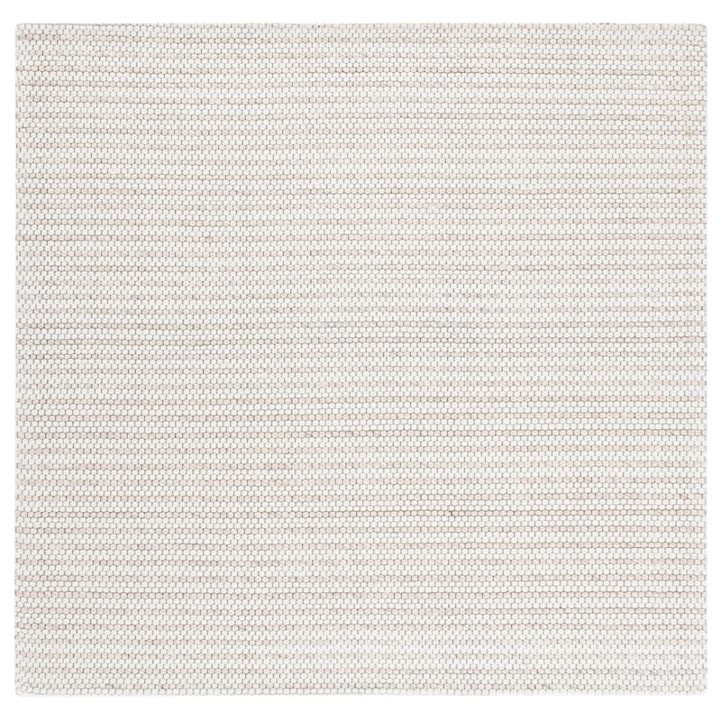 SAFAVIEH Marbella Liadain Wool Rug - 4' x 4' Square - Light Brown/Ivory
