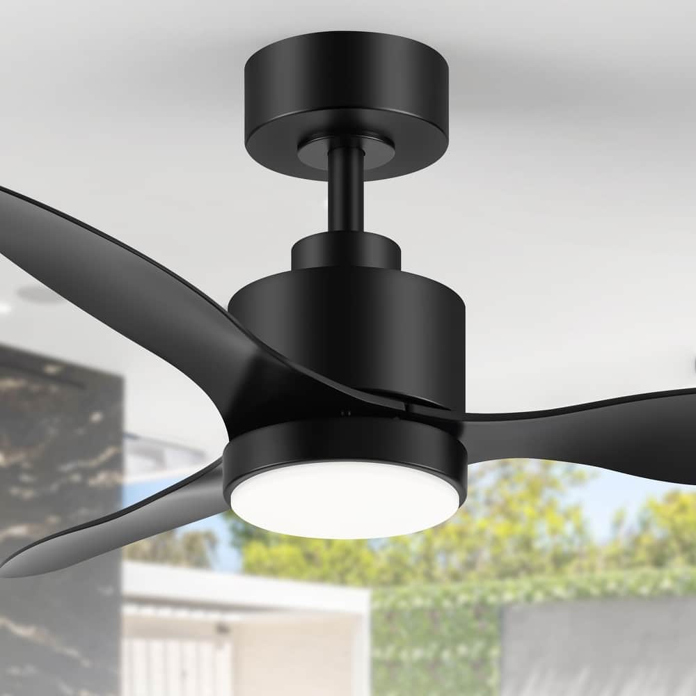 52"/42" Black/Gold LED Ceiling Fan with Lights Remote(3-Blade)