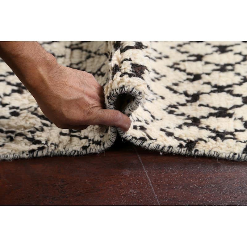 Trellis Vegetable Dye Oriental Moroccan Berber Area Rug Wool Handmade - 4'8" x 8'0"