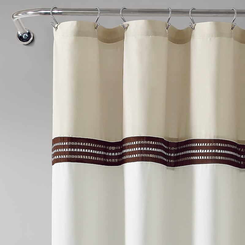 Lush Decor Terra Embroidery Shower Curtain Single