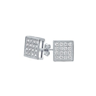 Square Shaped Cubic Zirconia Micro Pave Cz Kite Stud Earrings For