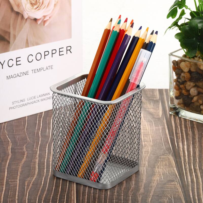 Mesh Pen Holder Pencil Holder Pencil Basket Pen Cup Organizer Square - 80 x 95mm