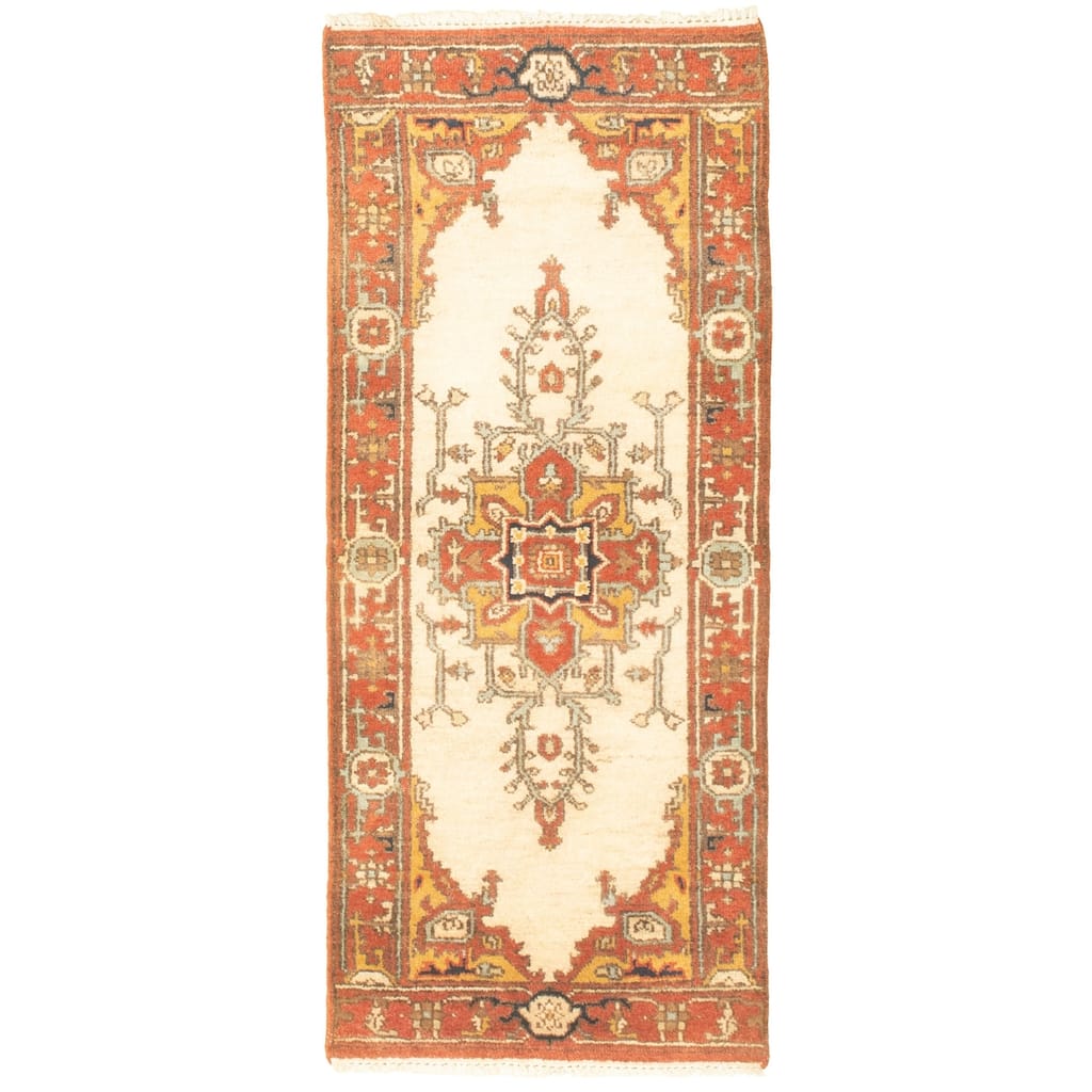 ECARPETGALLERY Hand-knotted Serapi Heritage Ivory Wool Rug - 2'6 x 5'10