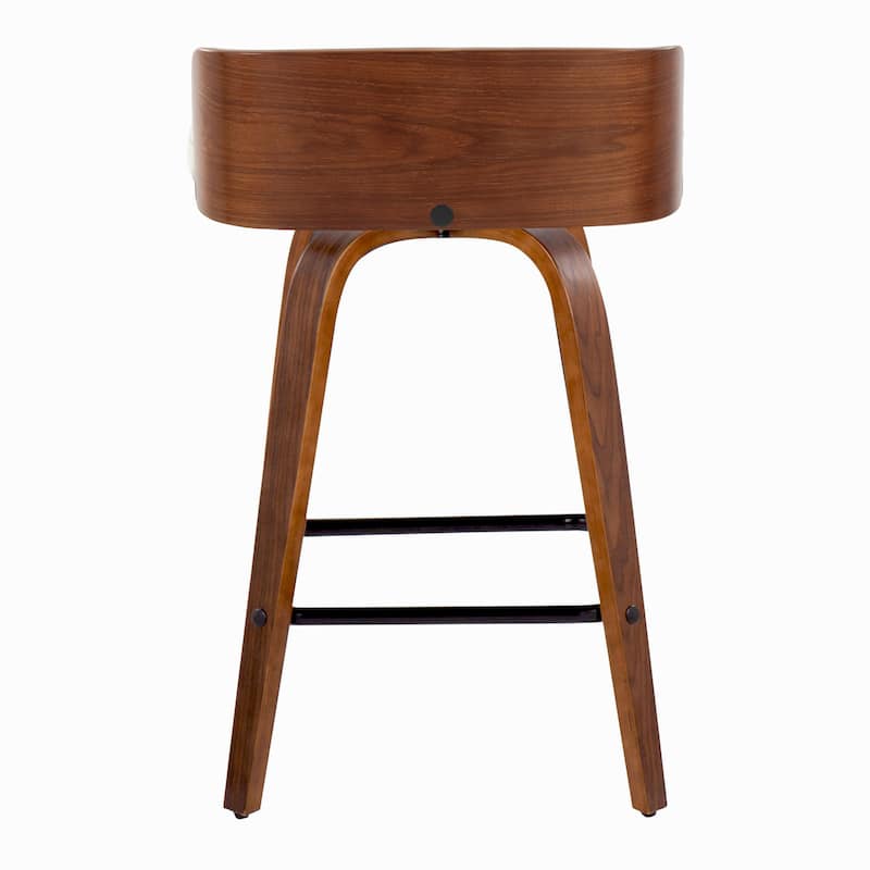 Carson Carrington Marstrand 26" Fixed-Height Counter Stool with Bent Wood Legs & Square Footrest (Set of 2)