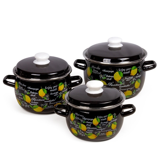 Soup Pot 9 L Large White Enameled Steel Stockpot with Lid made in Ukraine 