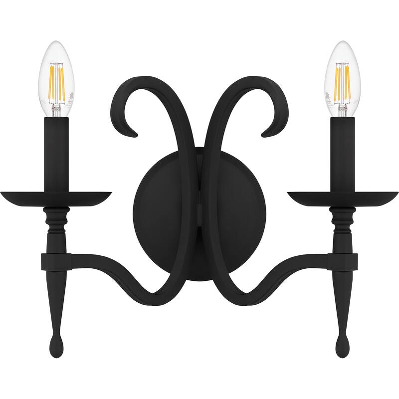 Octavia 2-Light Earth Black Wall Sconce