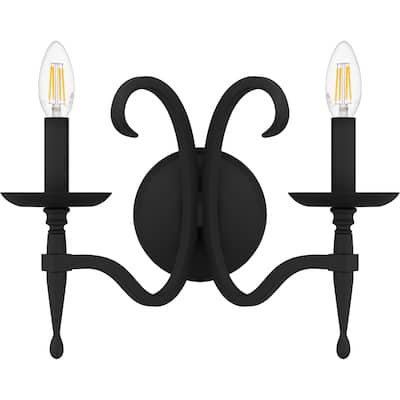 Octavia 2-Light Earth Black Wall Sconce