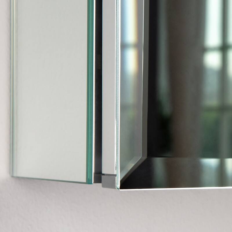 Rectangular Aluminum Recessed Mount/Surface Mount Medicine Cabinet with Mirror and Adjustable shelves