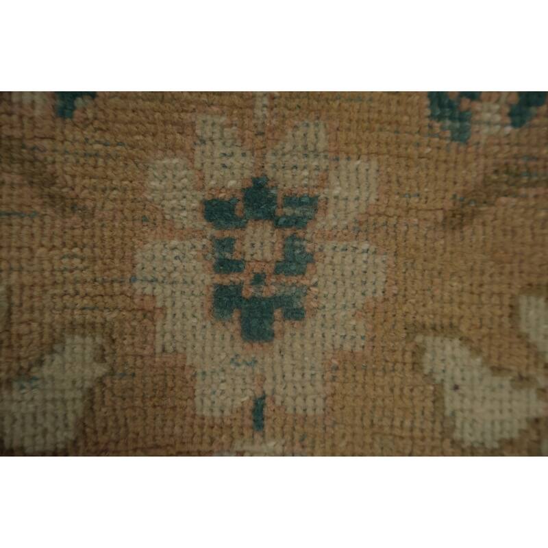 Hand Knotted Oriental 100% Wool Carpet Traditional All-Over Brown Ziegler Area Rug - 3' 9'' X 1' 11''