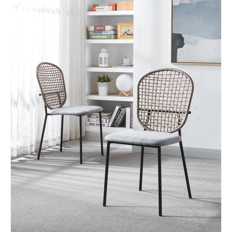 4-Piece Armless Dining Chair Set, Modern Mesh Back Accent Chair, Office/Kitchen Side Chair