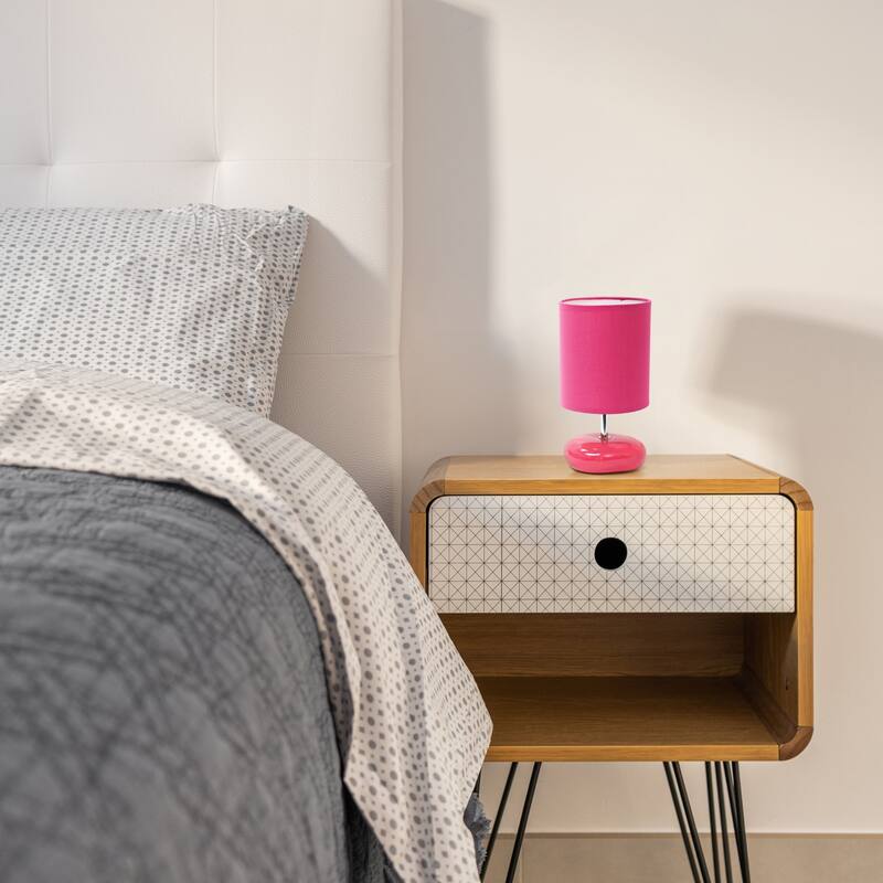 Stone Bedside Table Lamp - 10.25" - Pink