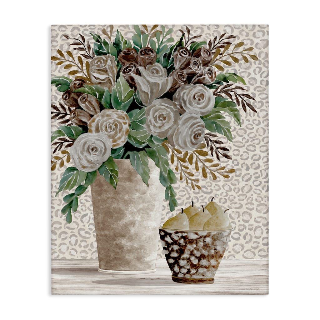 Stupell Bouquet on Leopard Pattern Canvas Wall Art Design By Cindy Jacobs