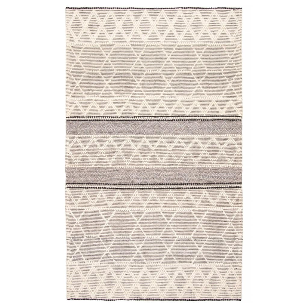 ECARPETGALLERY Braid weave Sienna Grey Wool Rug - 5'0 x 8'0