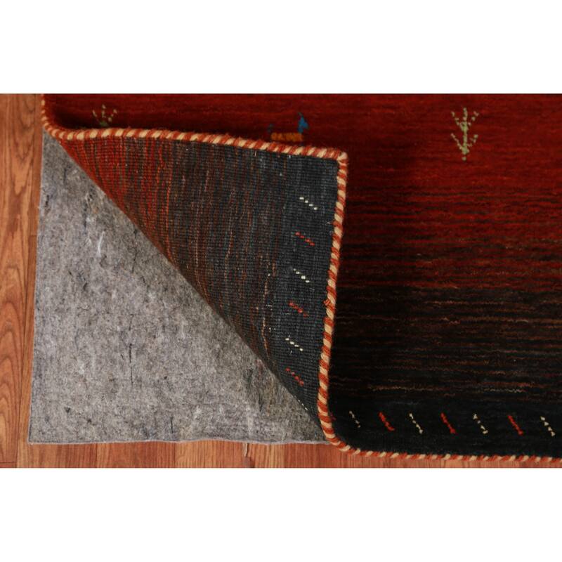 Hand Knotted Oriental 100% Wool Carpet Tribal Animal Pictorial Oranges & Rust Gabbeh Area Rug - 4' 11'' X 3' 2''