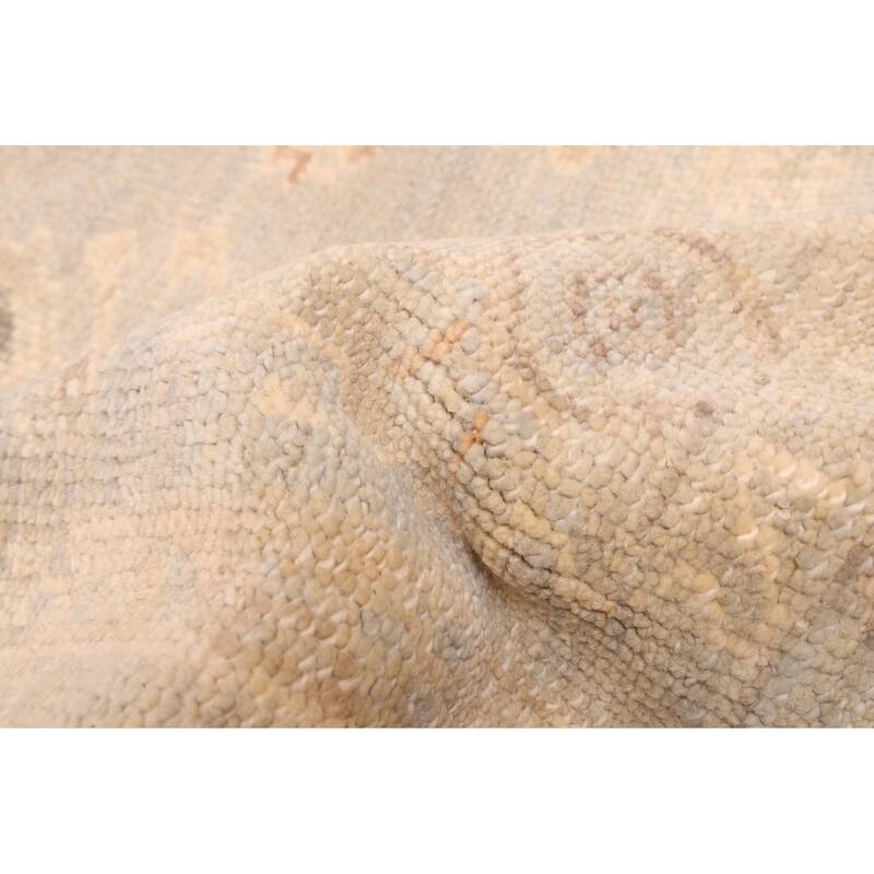 ECARPETGALLERY Hand-knotted Kavya Oushak Light Grey Wool Rug - 7'11 x 9'11