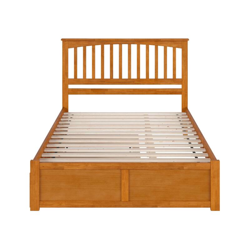 Mission Platform Bed with Footboard and Twin XL Trundle