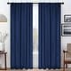 preview thumbnail 104 of 198, Superior Solid Machine Washable Room Darkening Curtains with Back Tabs, Set of 2 42" x 108" - Navy Blue