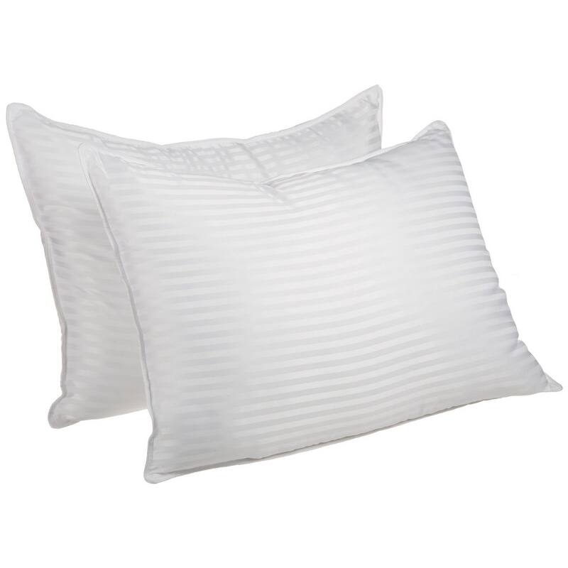 HomeRoots Set of Two Microfiber Down Alternative Medium King Size Bed Pillows - White