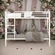 preview thumbnail 36 of 51, 2 In 1 Multifunction Twin Over Twin Metal Bunk Bed With Trundle White
