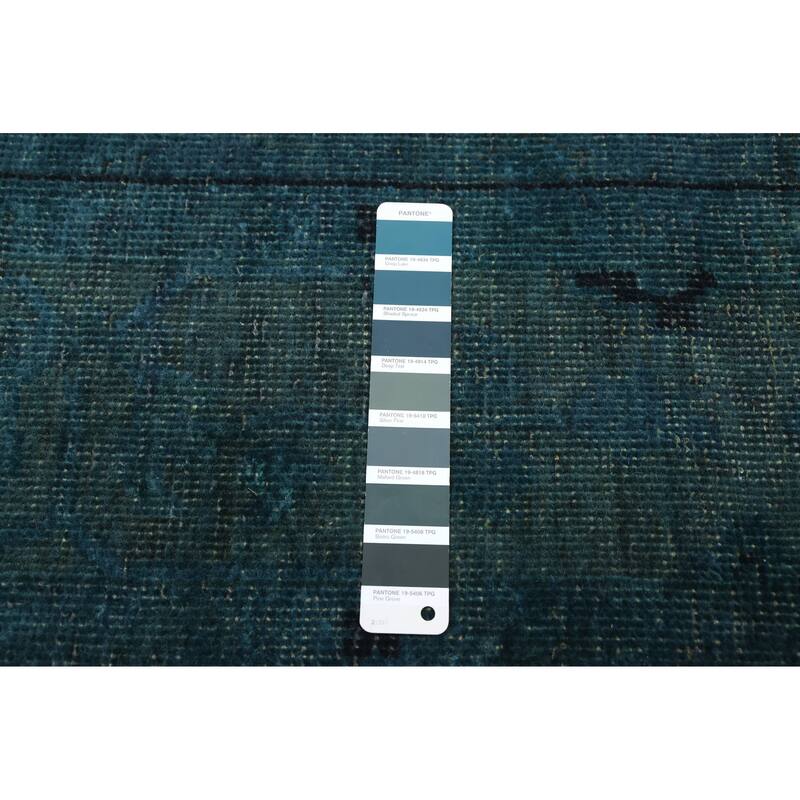 ECARPETGALLERY Hand-knotted Color Transition Dark Teal Wool Rug - 5'8 x 8'9