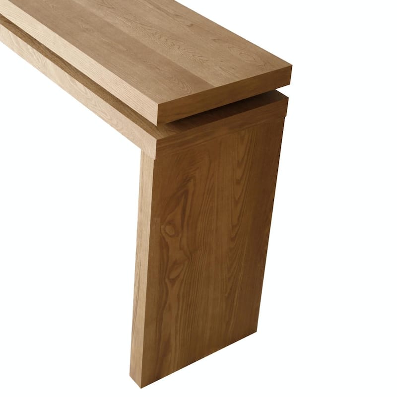60'' Farmhouse Console Table - Retro Wooden Entryway Table with Double Board Suspension Design
