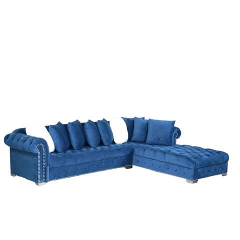 Willow Tufted Velvet Sectional with RAF Chaise