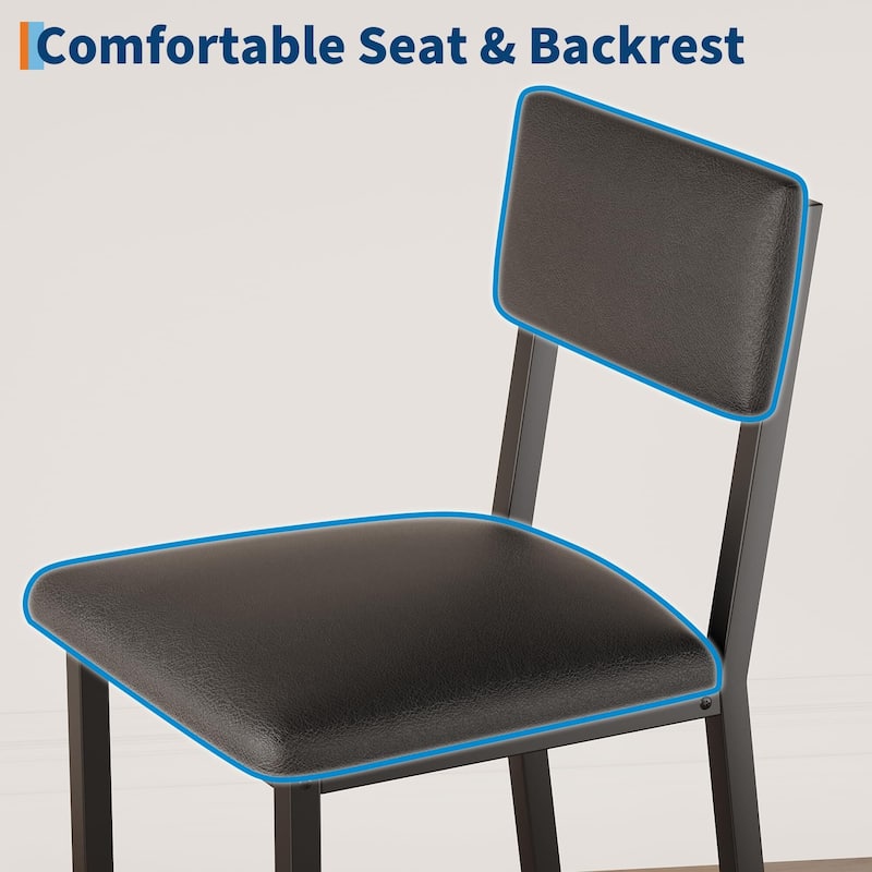 Dining Table Set for 4 w/Footrest & Corner Protector, 5-Piece Kitchen Table Set