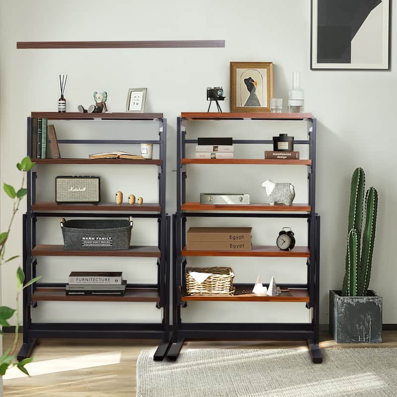 Wooden Multifunction Convertible Dining Table,Free Switch Space Saving Table Shelf