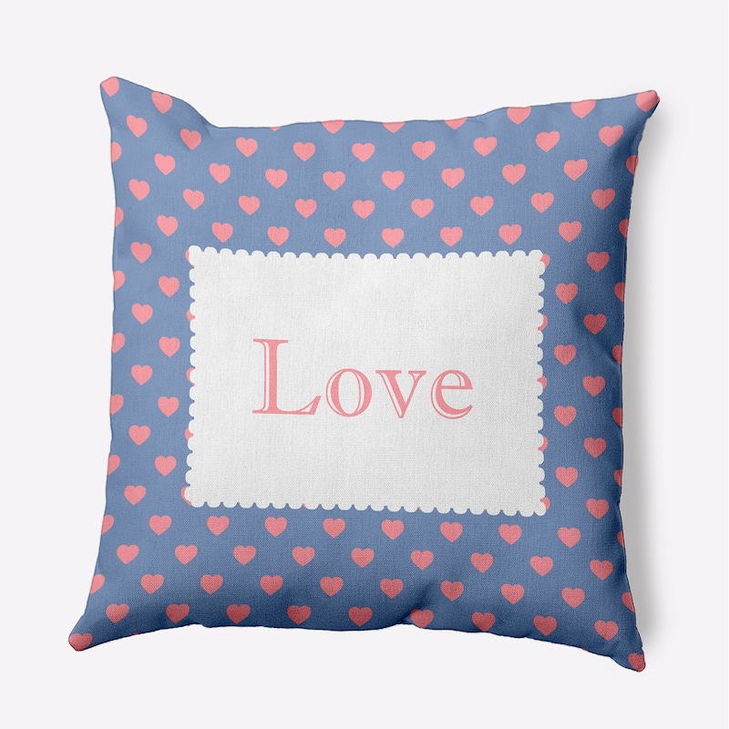 Love Valentines Day Decorative Throw Pillow - 18" x 18" - Cornflower