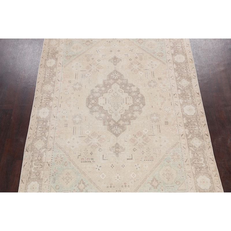 Geometric Traditional Tabriz Persian Area Rug Wool Hand-knotted - 6'8" x 9'8"