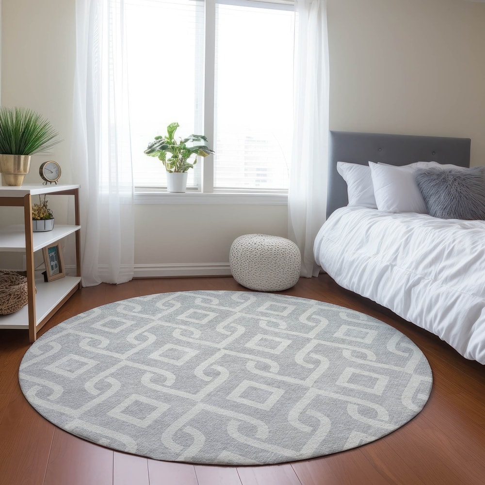 Machine Washable Indoor/ Outdoor Chantille Trellis Rug