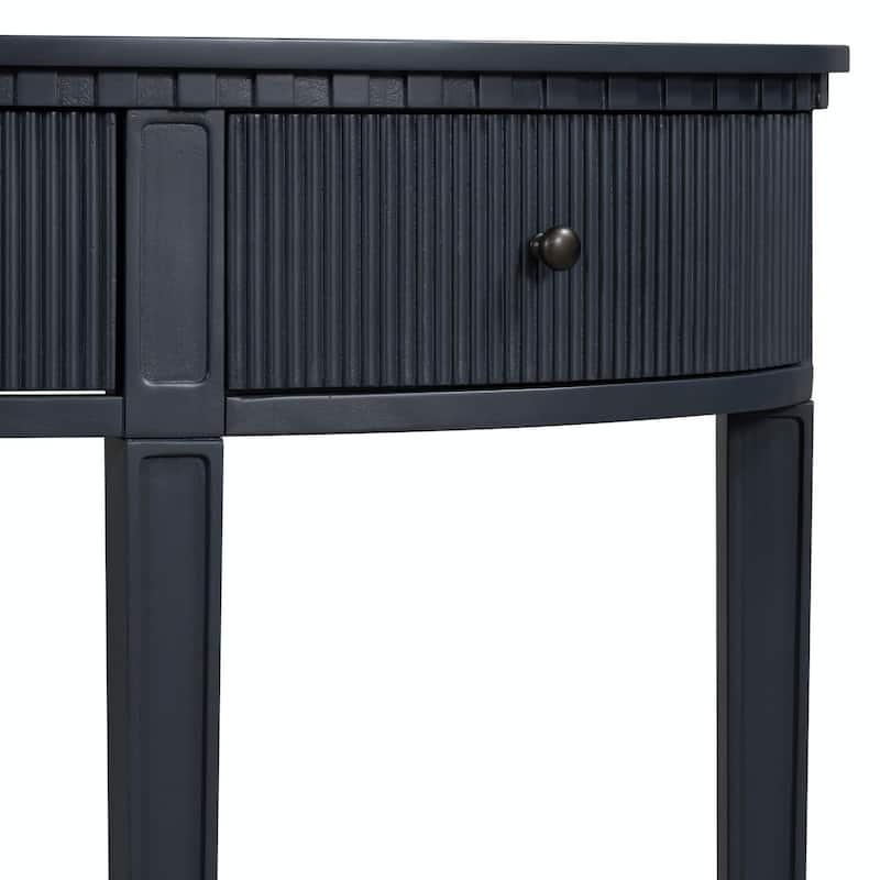 51'' Width Console Table with Vertical Stripe Drawer Fronts