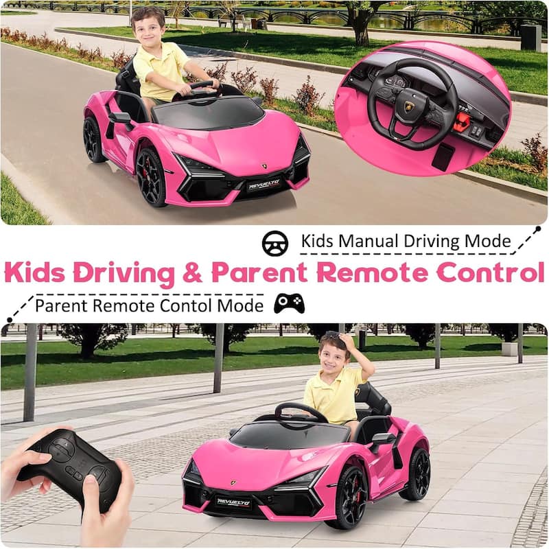 12V Kids Ride On Car, Licensed Lamborghini Revuelto Electric Car for Kids