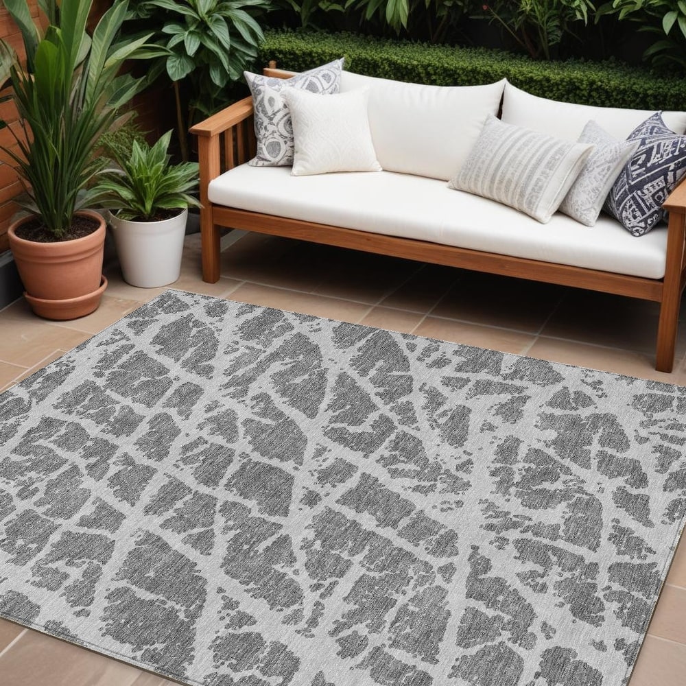 Alfi Contemporary Abstract Weather Resistant Blended Style Outdoor Rug