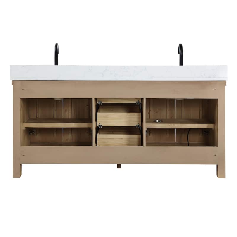 Javier Bath Vanity with Composite Stone Top without Mirror