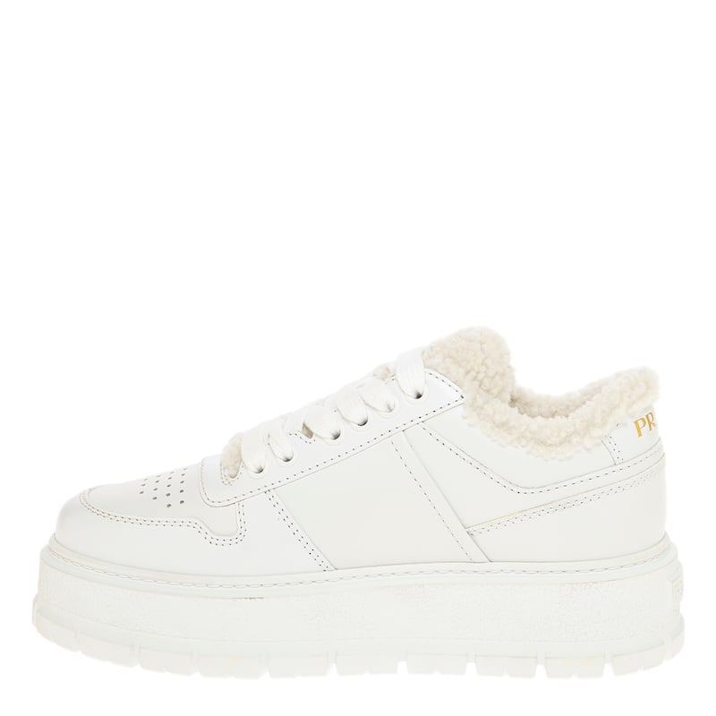 Prada Shearling-Trimmed Downtown Sneakers
