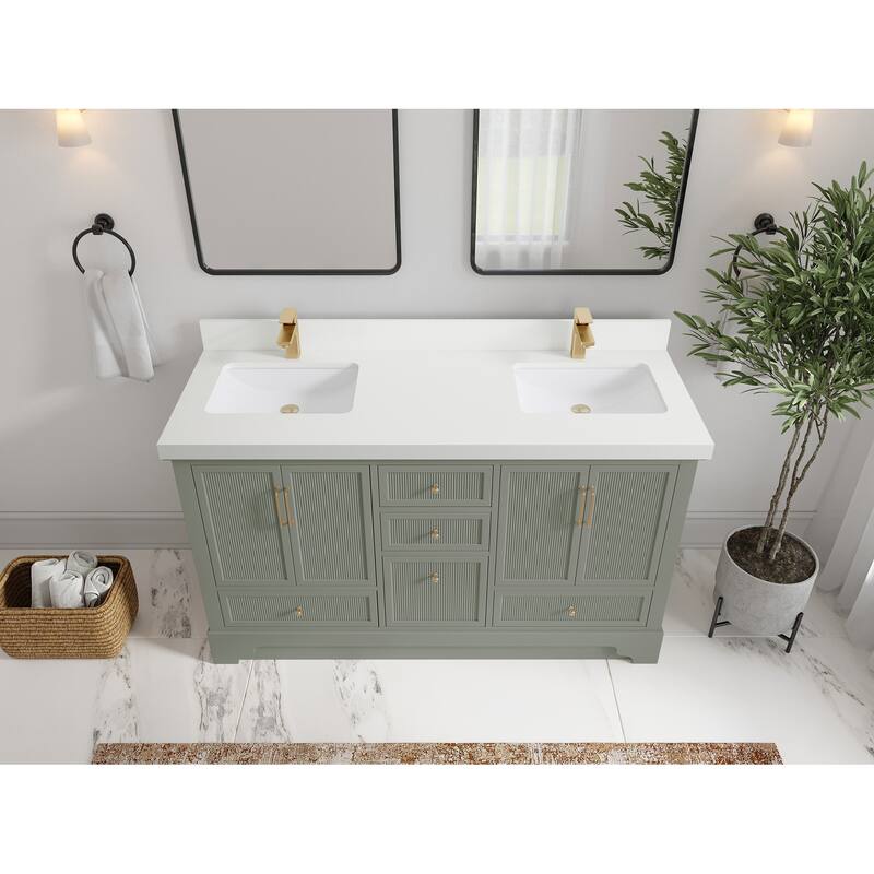 Willow Collections 60 in. W x 22 in. D Alys Double Sink Bathroom Vanity with Countertop