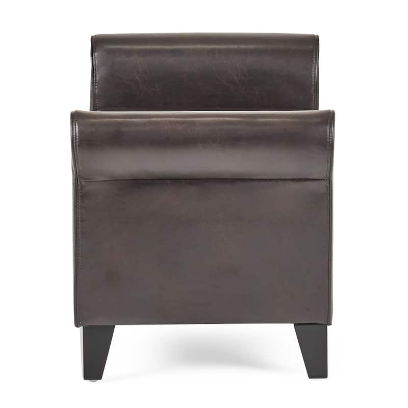 Rolled Arm Storage Benches, End of Bed Bench Tufted Large Upholstered Storage Ottoman PU Window Bench Storage Shoe Bench